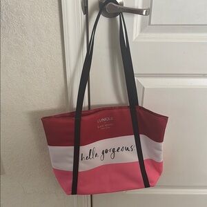 Clinique x Kate Spade Red and Pink Tote Bag- NWOT